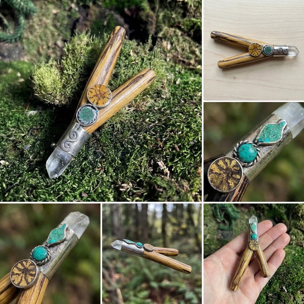 Shamanic Kuripe for Rapé from Peru Crystal Aya