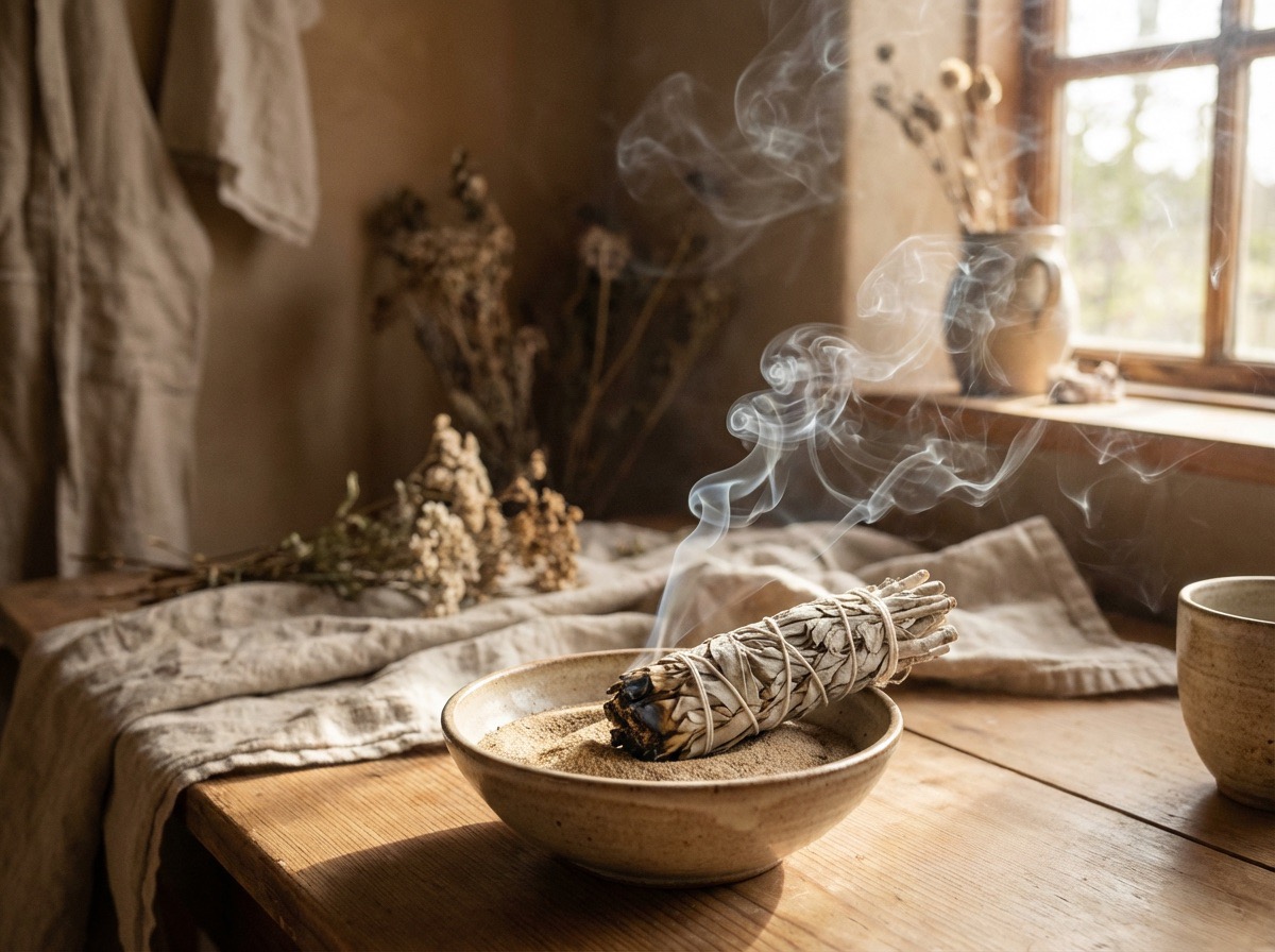 Salvia Apiana incense smudge burning