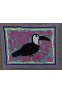 Image for Embroidered Blanket Bird Shipibo Peru 