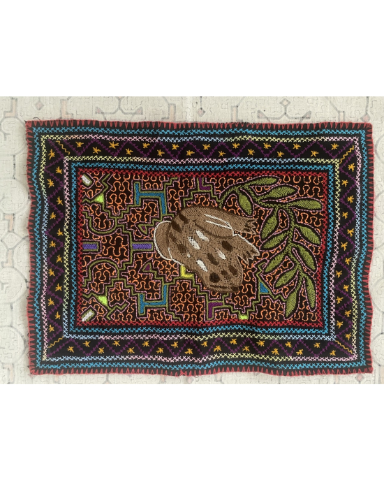 Image for Embroidered Ceremonial Blanket Shipibo